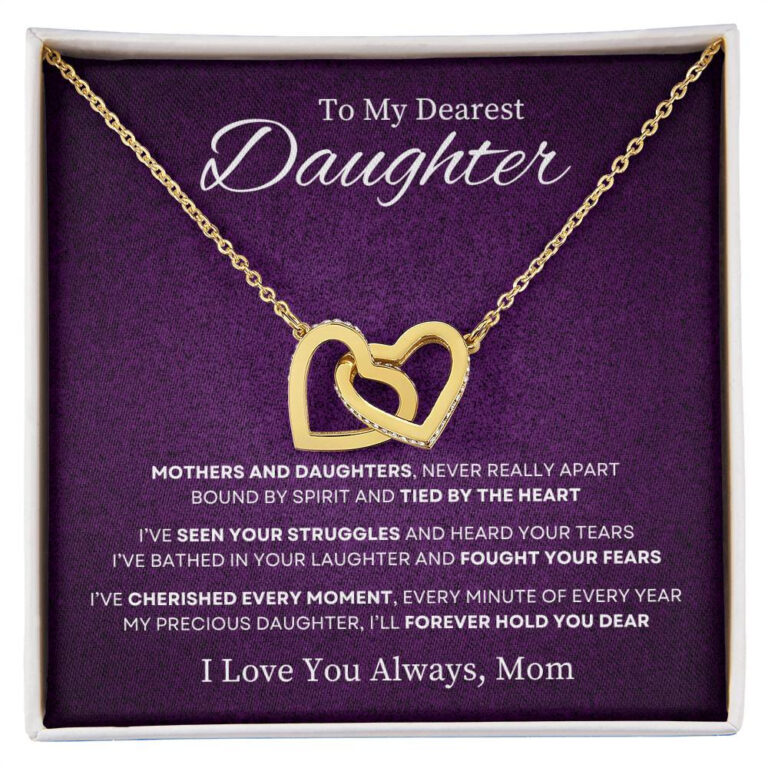 "Bound by Spirit" Daughter from Mom Interlocking Hearts Necklace Finish: 18k Yellow Gold, Gift Box: Standard Two-Toned Box