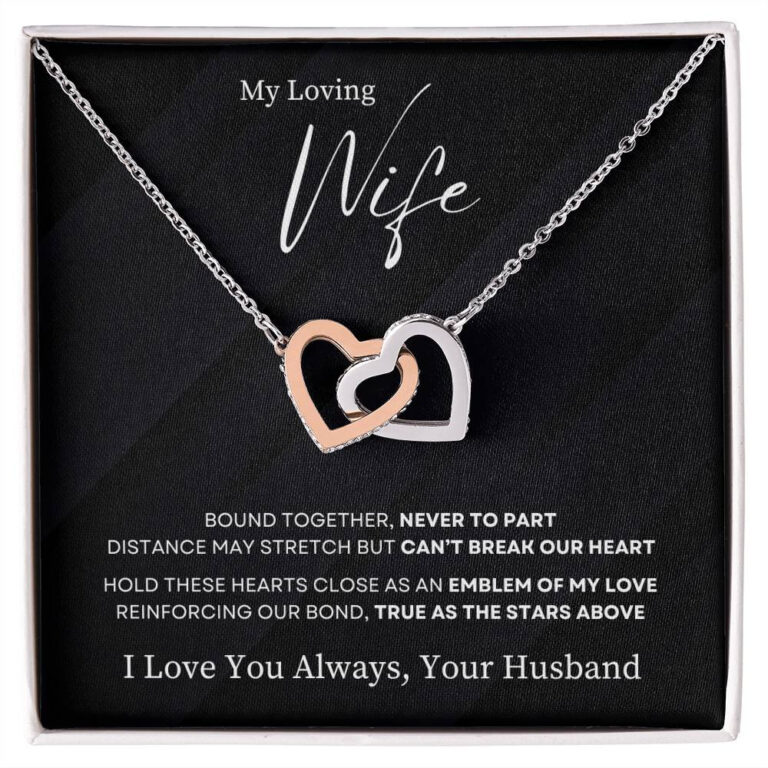 "Emblem of My Love" Wife from Husband Interlocking Hearts Necklace